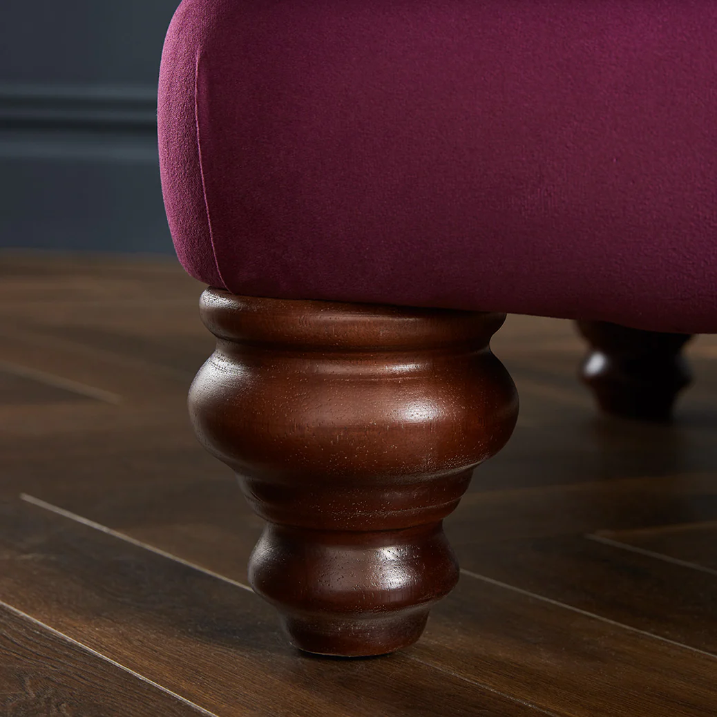 Alicante Purple Fabric High Sofa For Elderly Handmde Monaco Amethyst Set With Wooden Legs - Image 8