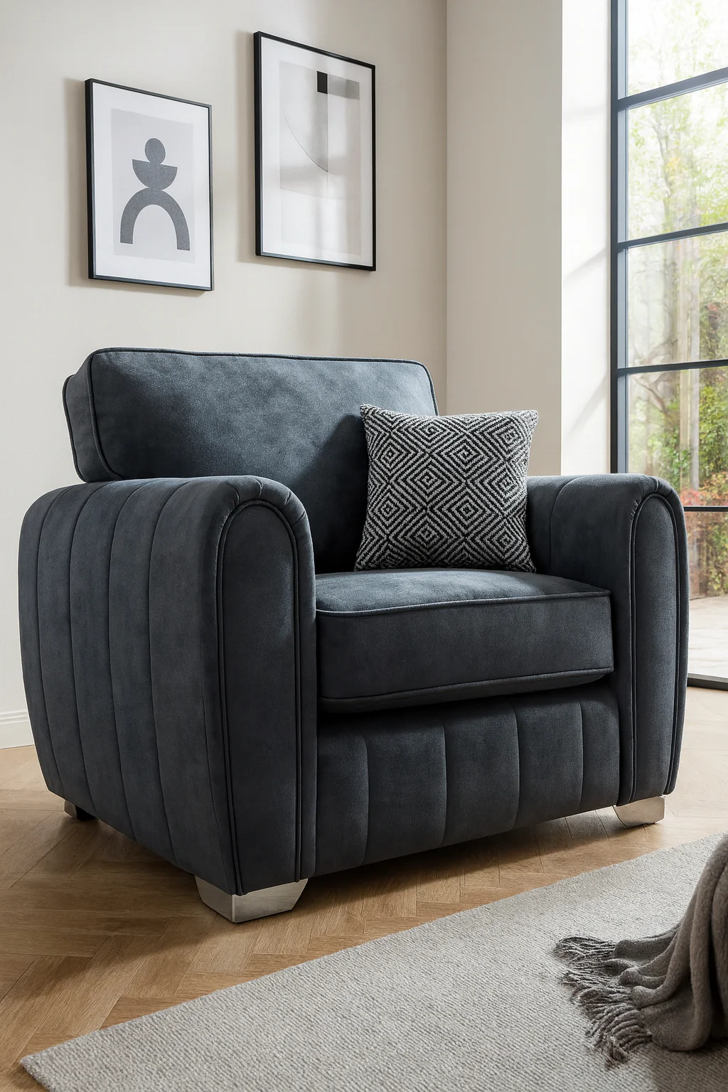 Barcelona Fabric Sofa Contemporary Comfort with Reversible Cushion Seat - Image 6