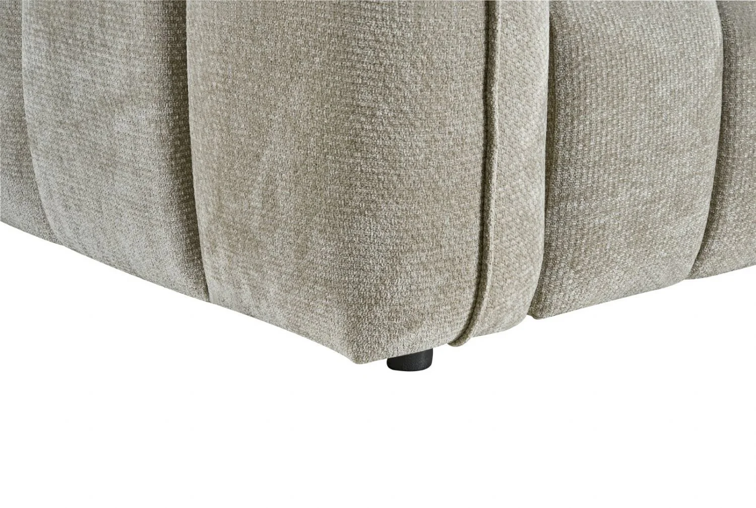 Beige Fabric Channel Tufted Design 2 Seater Sofa - Image 4
