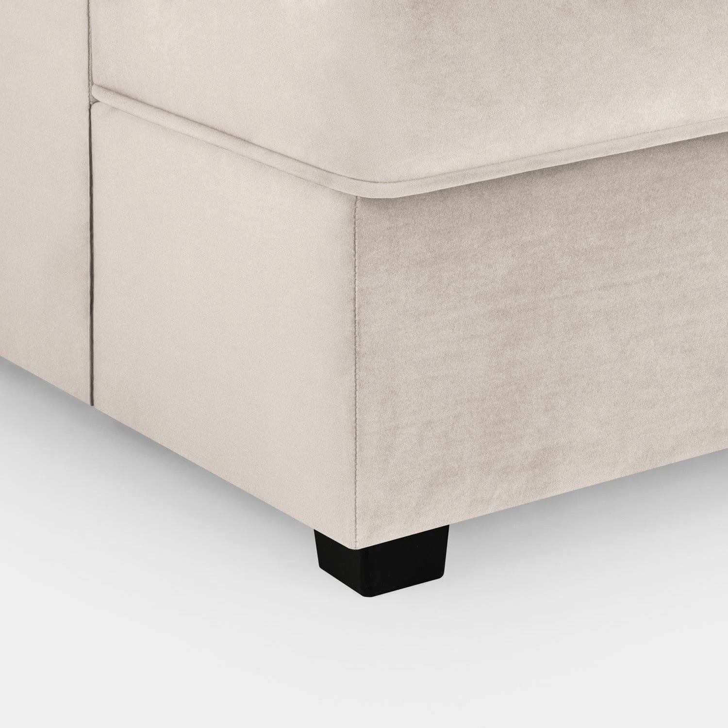 Beige Fabric U Shaped Corner Sofa Wooden Feet - Image 5