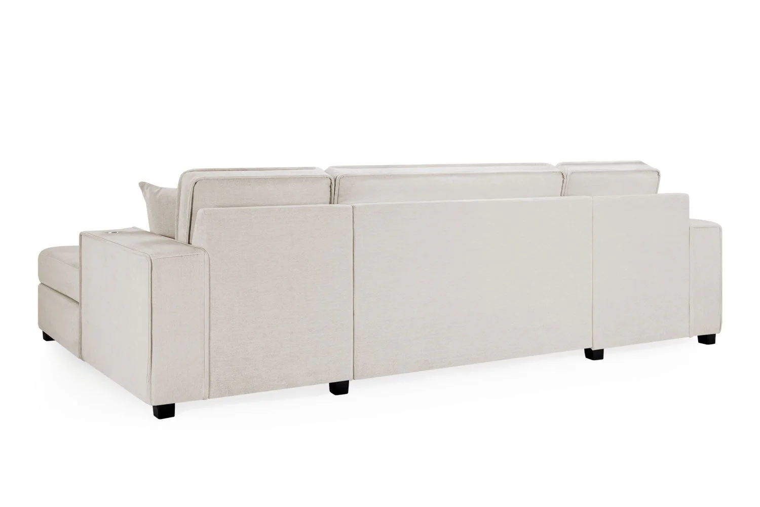 Beige Fabric Universal Large Fold Out Corner Sofabed - Image 2