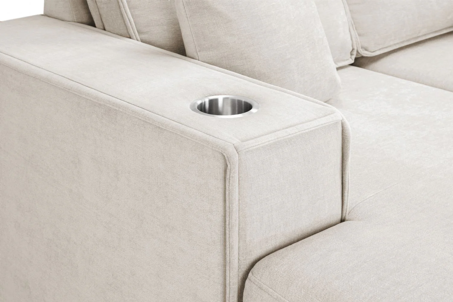 Beige Fabric Universal Large Fold Out Corner Sofabed - Image 5