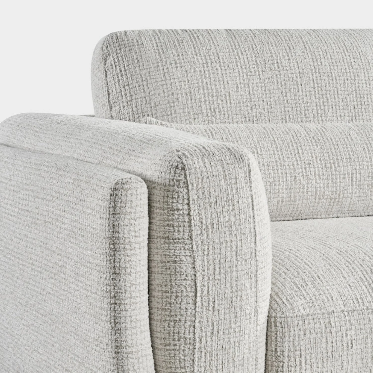 Beige Textured Fabric Armchair Laid Back Design - Image 5