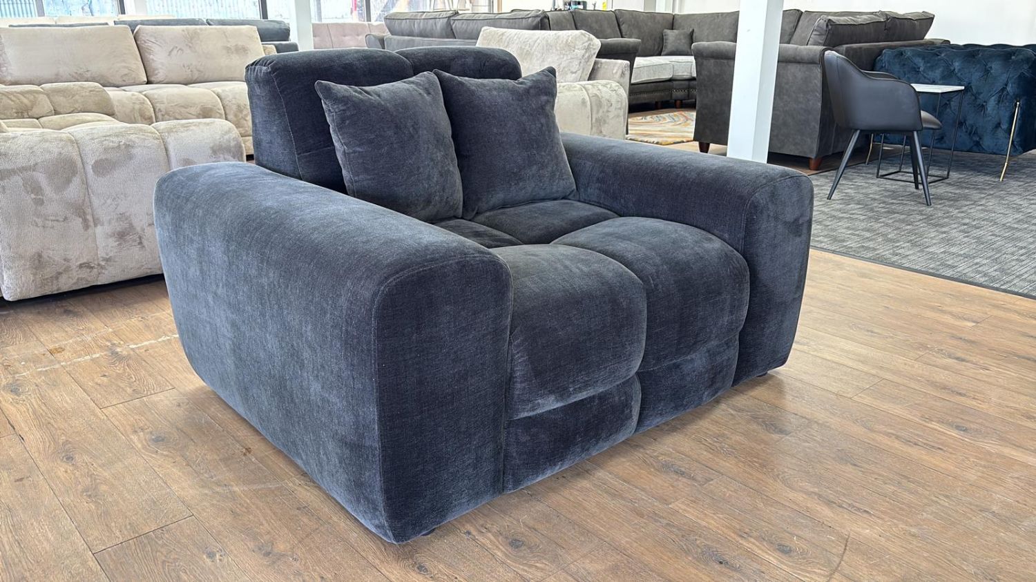 Black Fabric Armchair with Scatter Cushions - Image 4