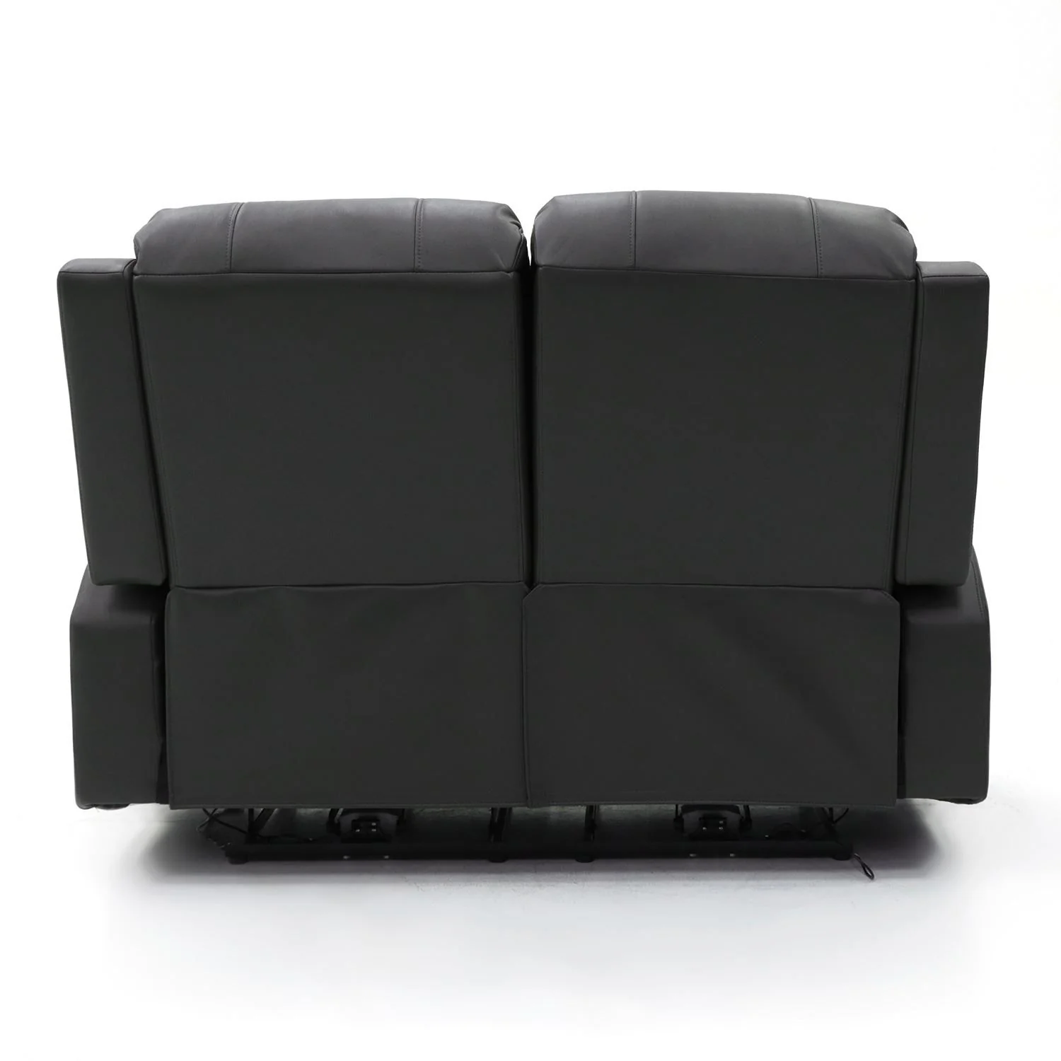 Black Leather Effect 2 Seater Electric Recliner Sofa - Image 2