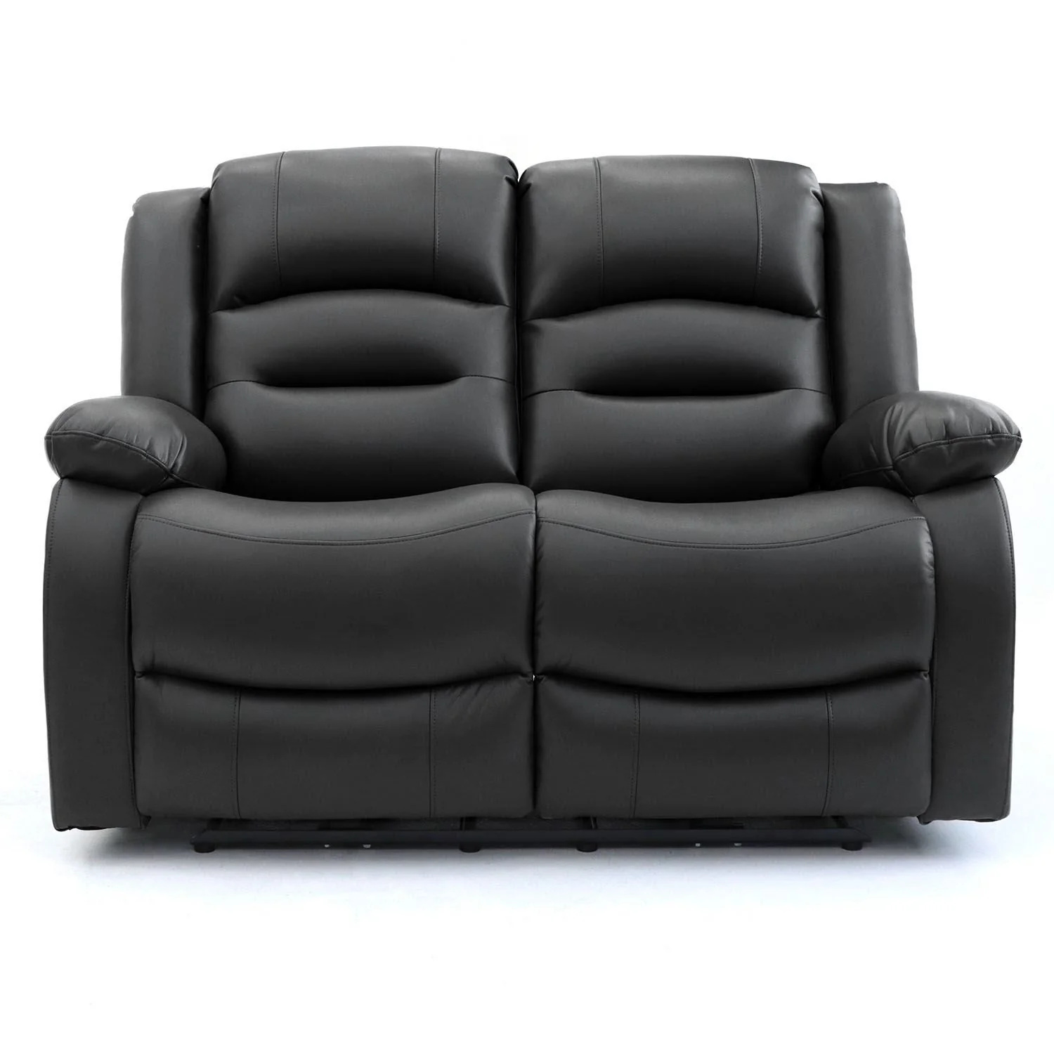 Black Leather Effect 2 Seater Electric Recliner Sofa - Image 3