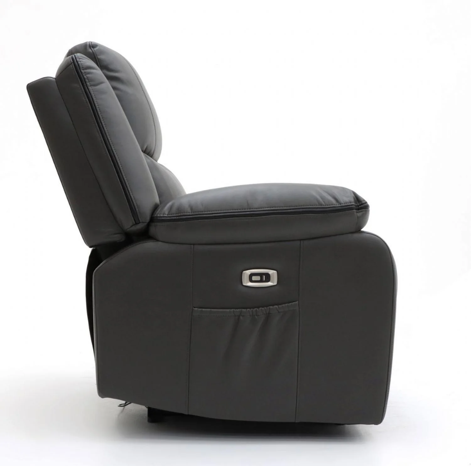 Black Leather Effect Electric Recliner Armchair - Image 5