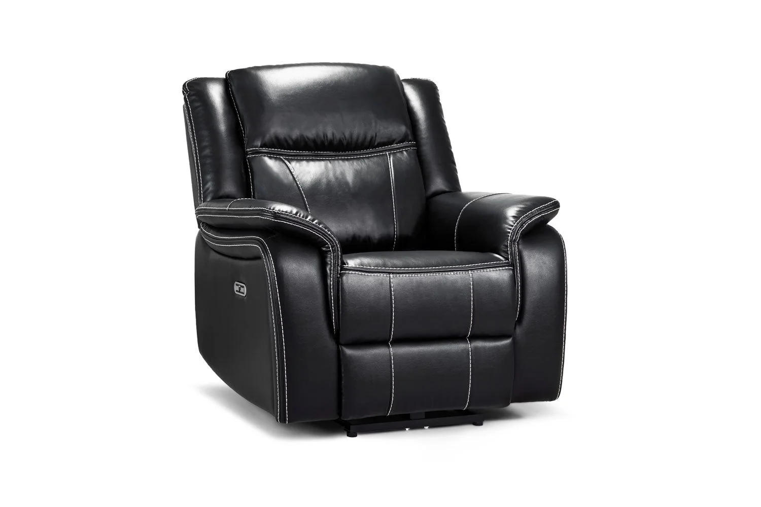 Black Leather Electric Recliner Armchair with Armrest - Image 2