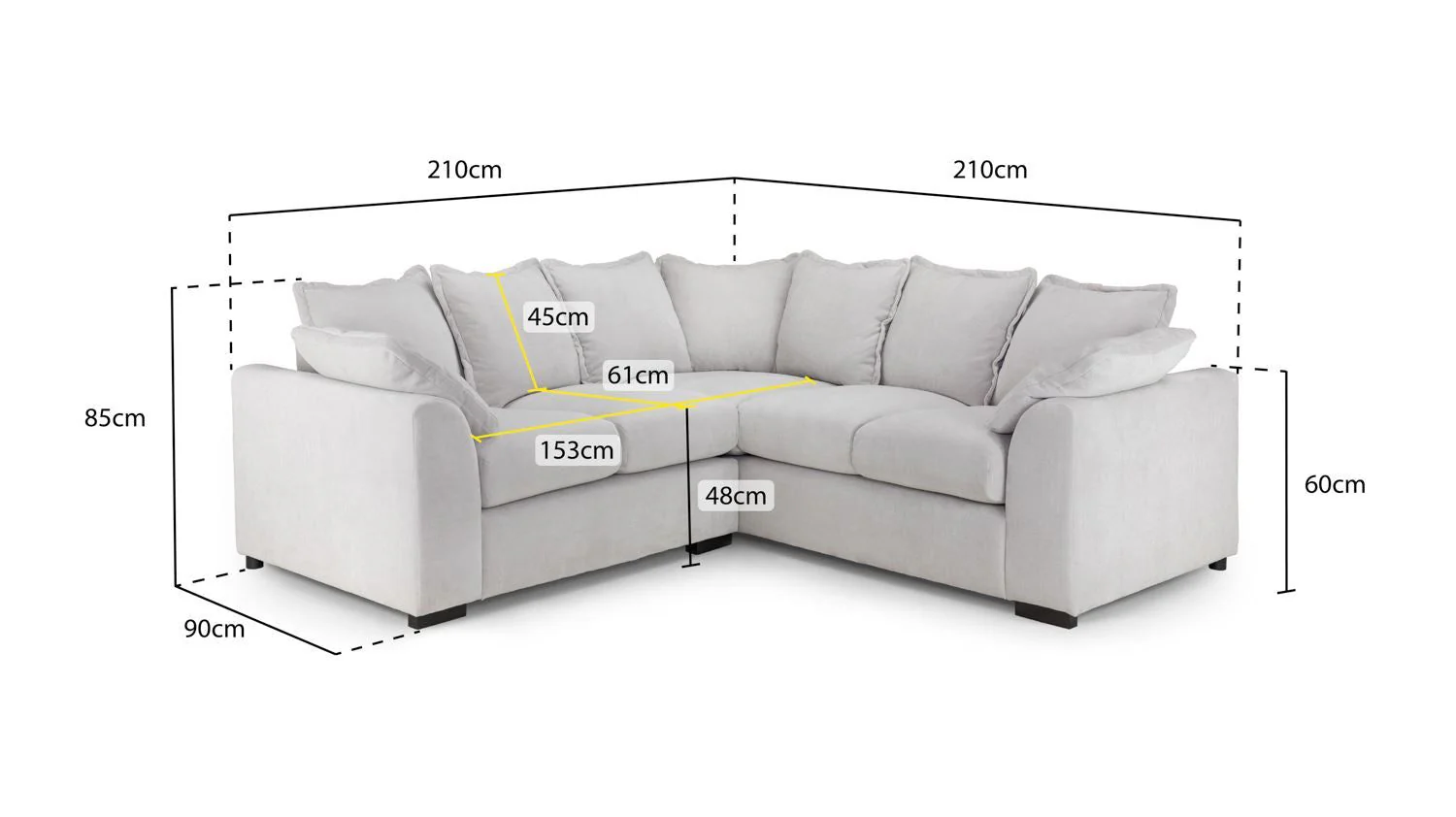 Blue Fabric Pillow Back Large Corner Sofa Group - Image 3