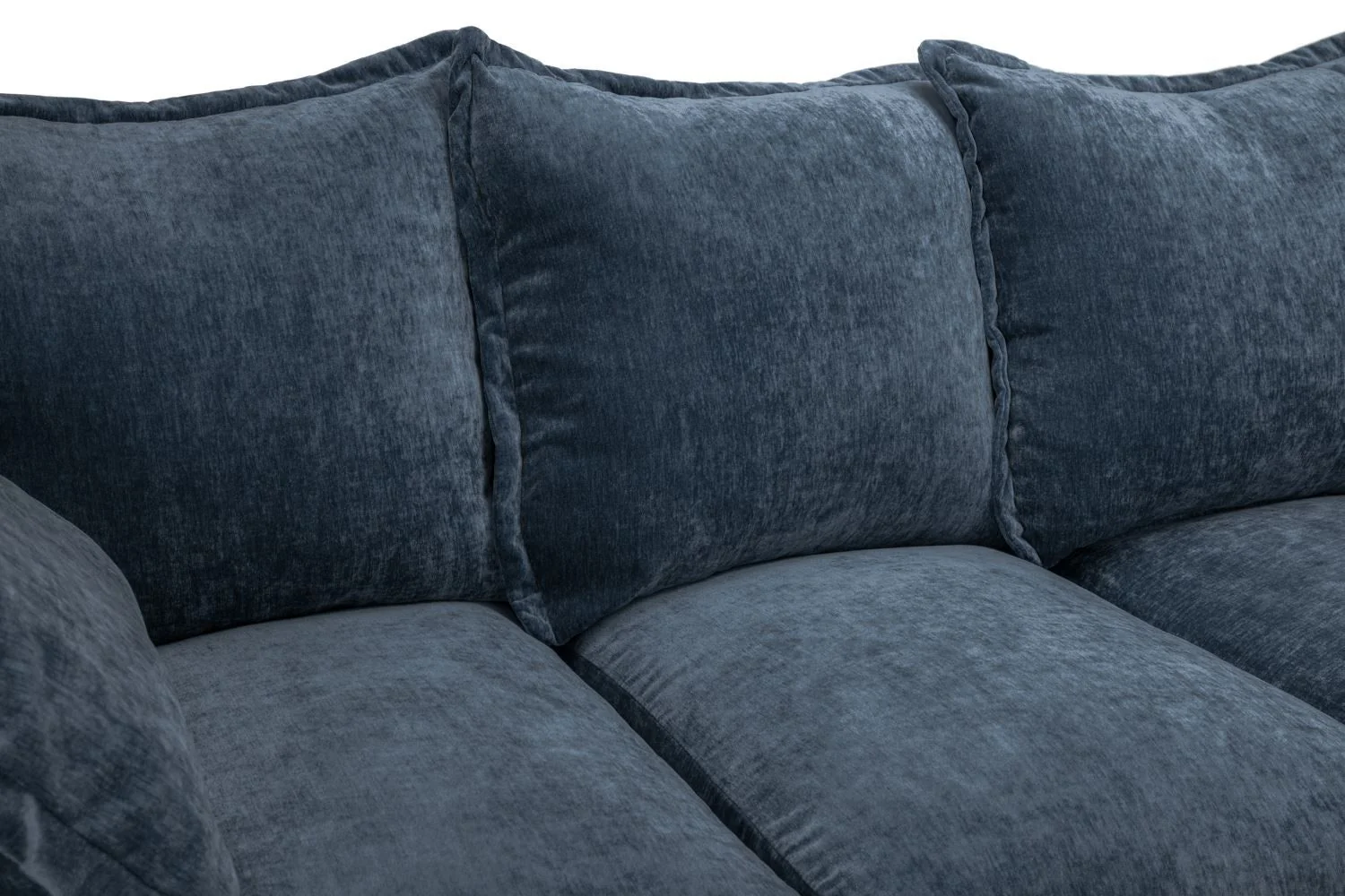 Blue Fabric Pillow Back Large Corner Sofa Group - Image 5