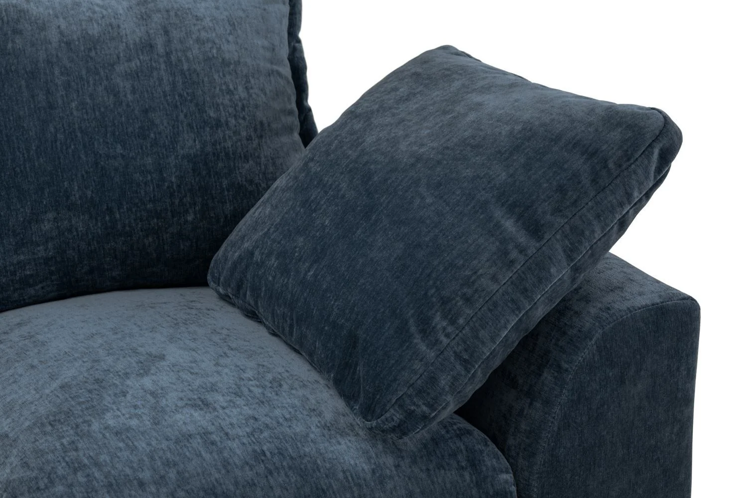 Blue Fabric Pillow Back Large Corner Sofa Group - Image 6