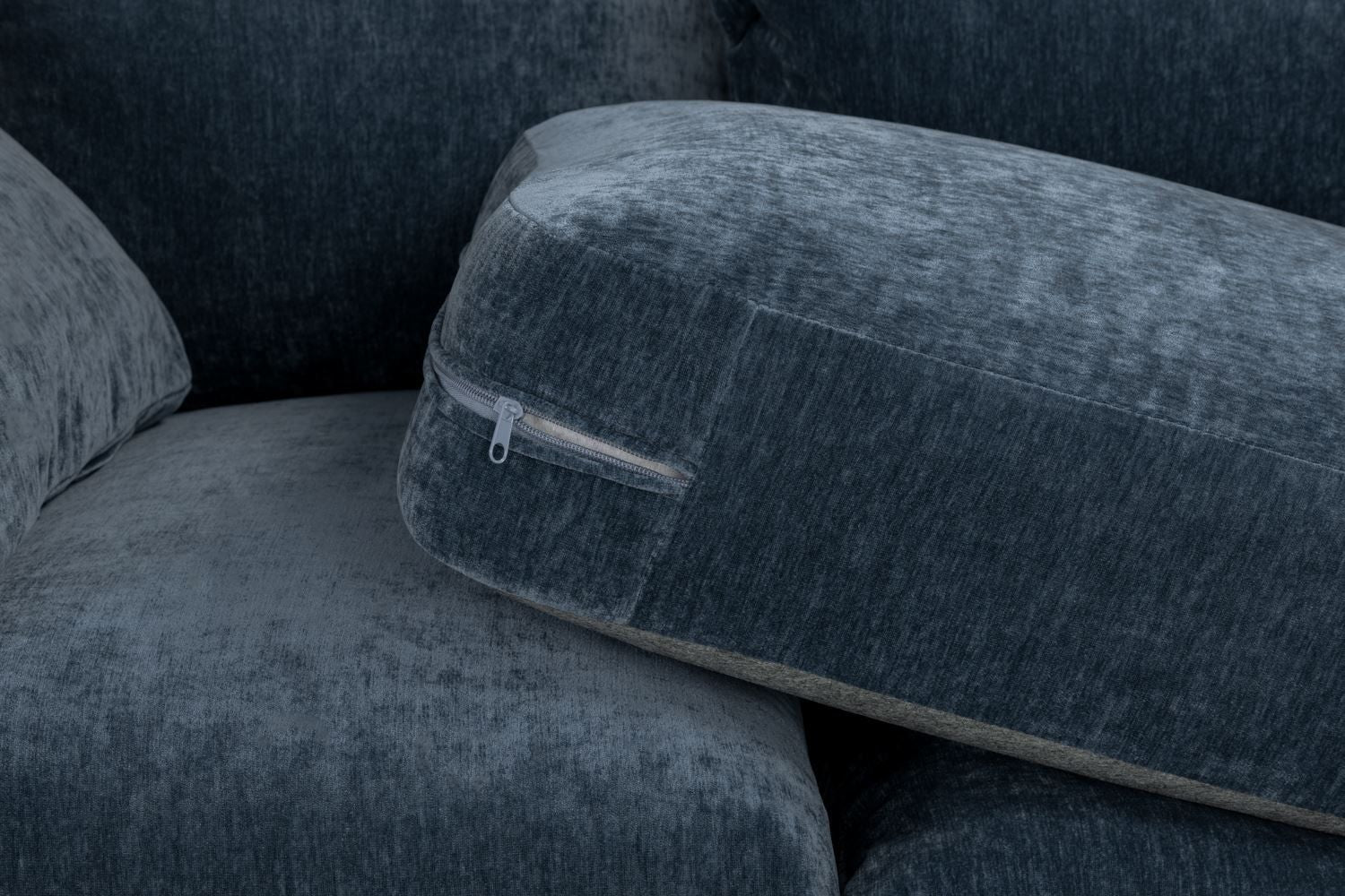 Blue Fabric Pillow Back Large Corner Sofa Group - Image 7