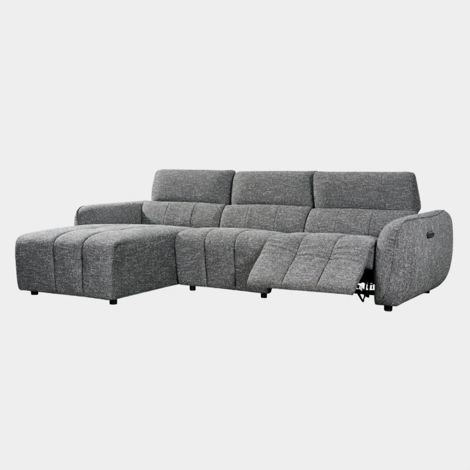 Charcoal Fabric Electric Recliner Corner Sofa Left Hand Facing - Image 3