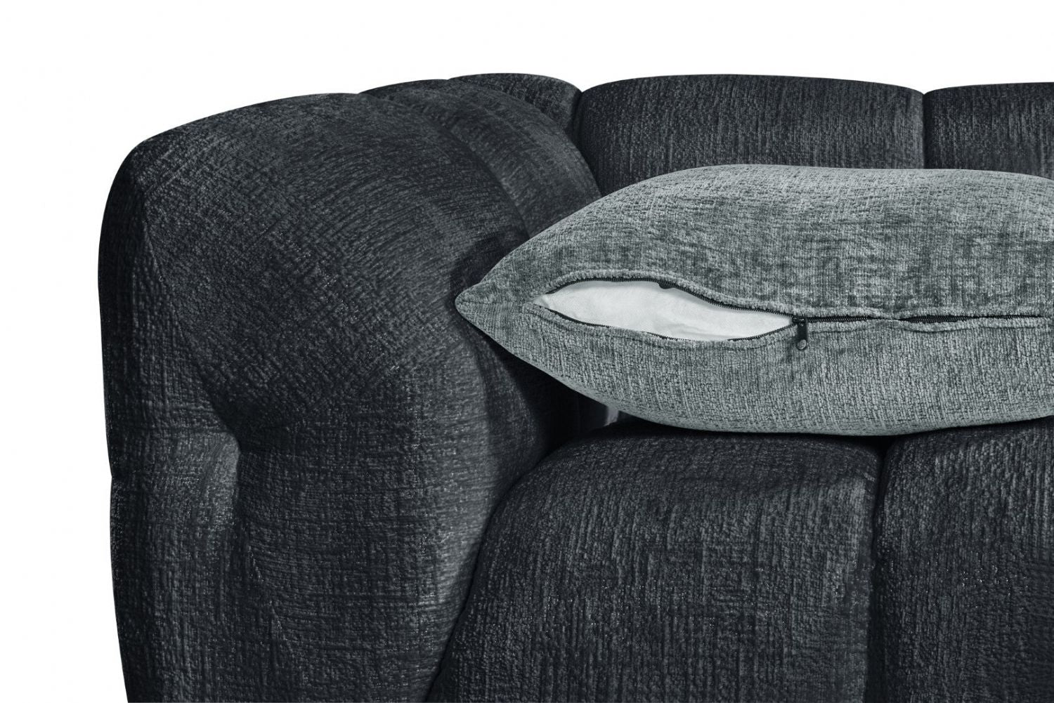 Charcoal Fabric L Shaped Corner Sofa Right Hand Facing - Image 5