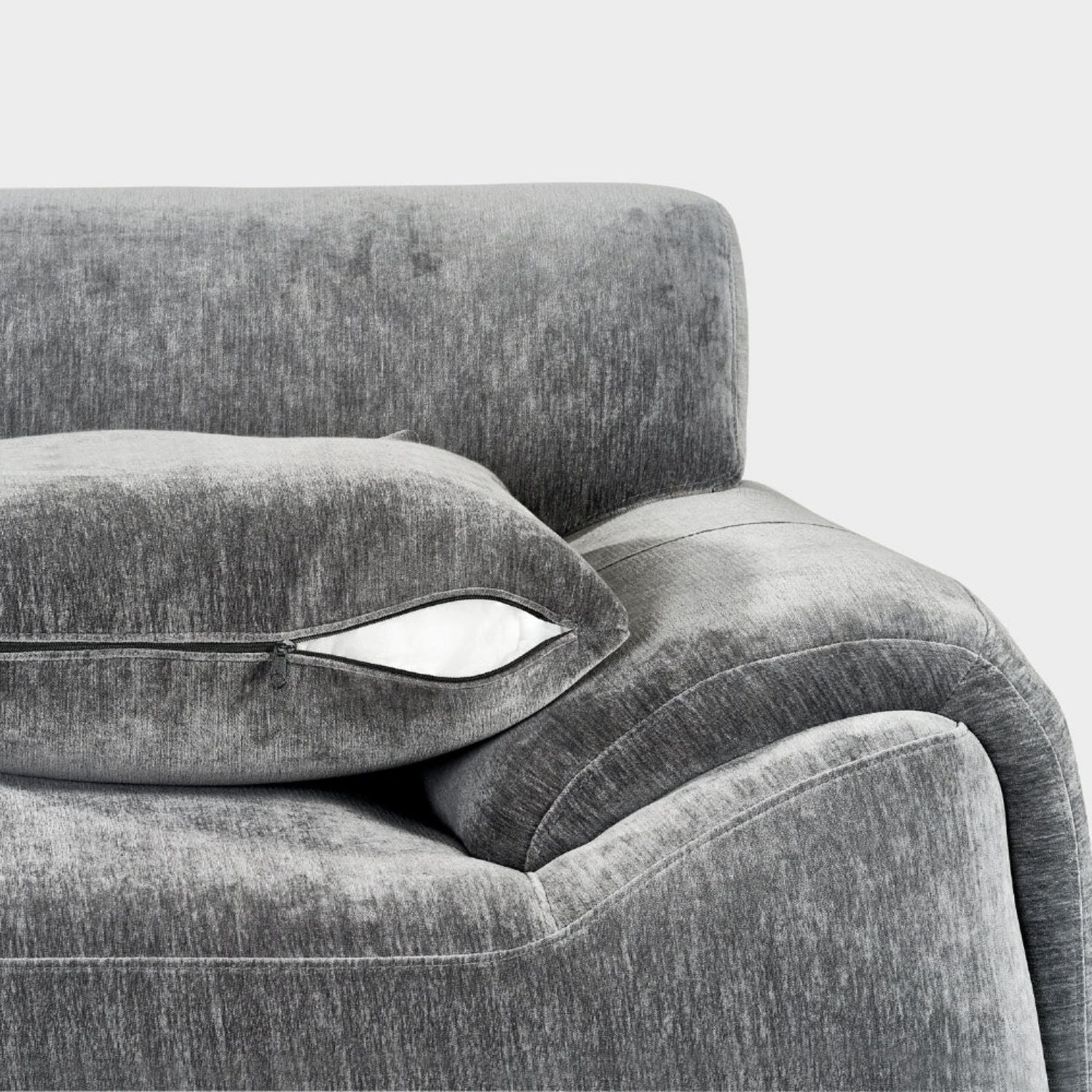 Charcoal Fabric Left Hand Facing Corner Sofa - Image 4