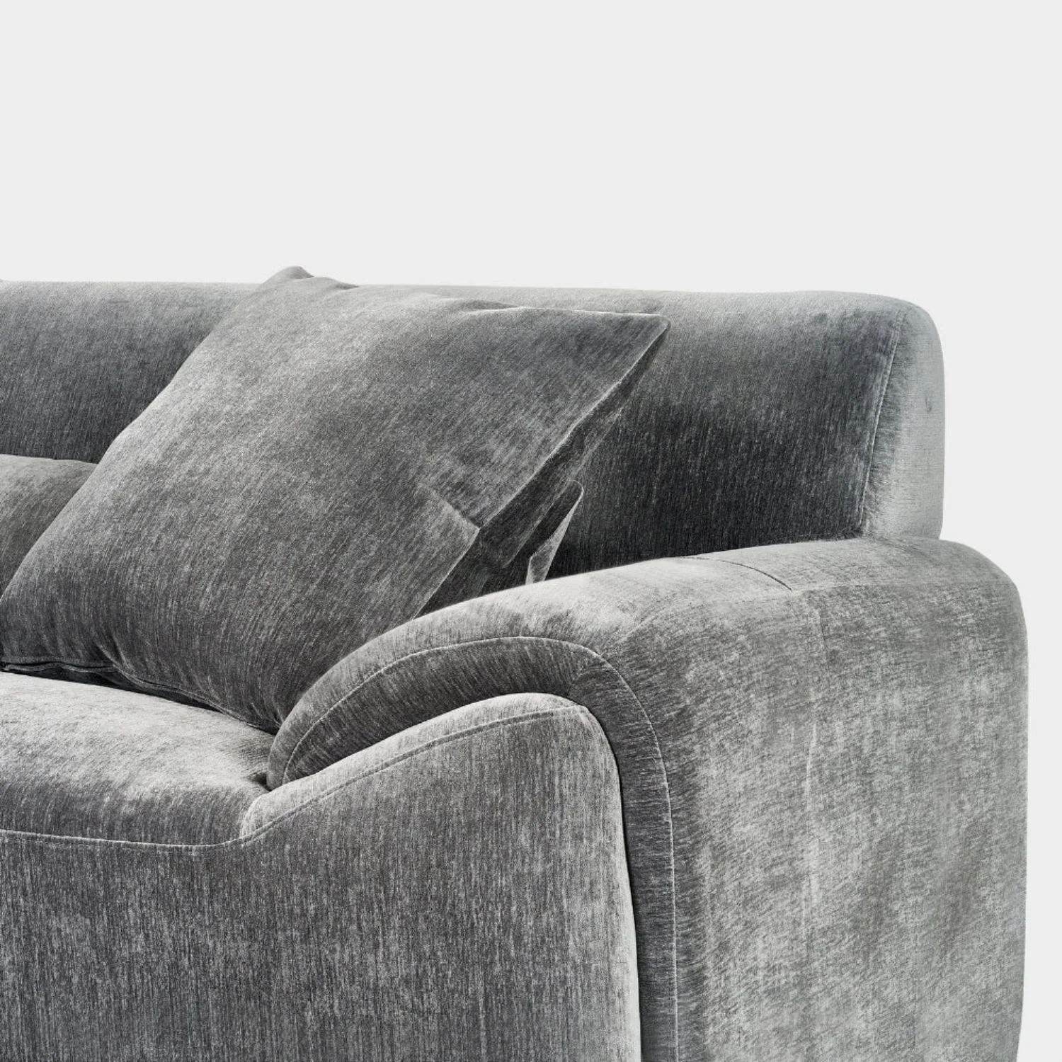 Charcoal Fabric Left Hand Facing Corner Sofa - Image 6