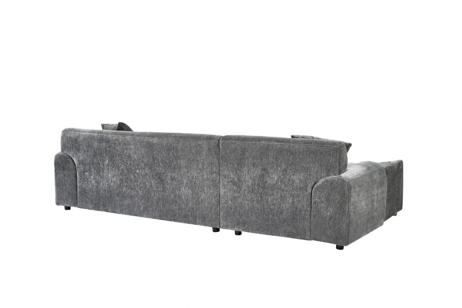 Charcoal Fabric Right Hand Facing Corner Sofa Chrome Feet - Image 3
