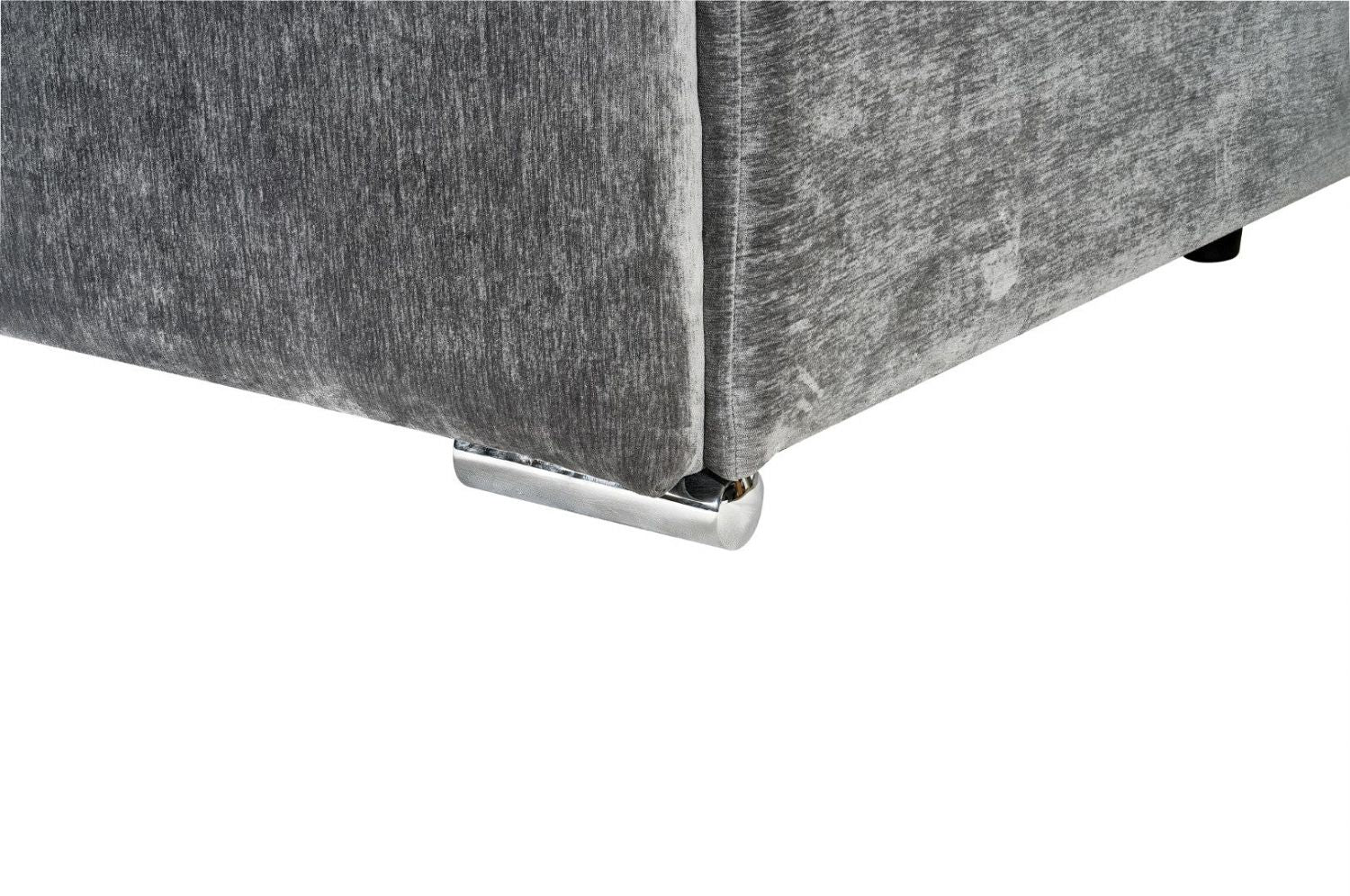 Charcoal Fabric Right Hand Facing Corner Sofa Chrome Feet - Image 5