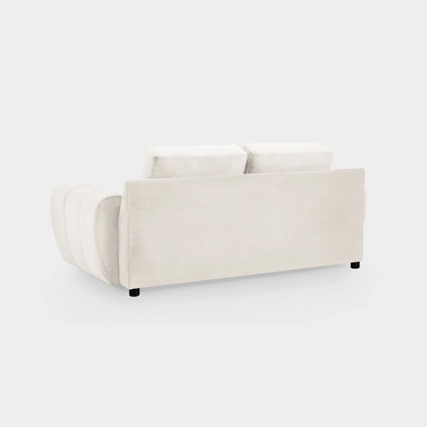 Cream Chenille Fabric 2 Seater Large Convertible Sofabed - Image 3