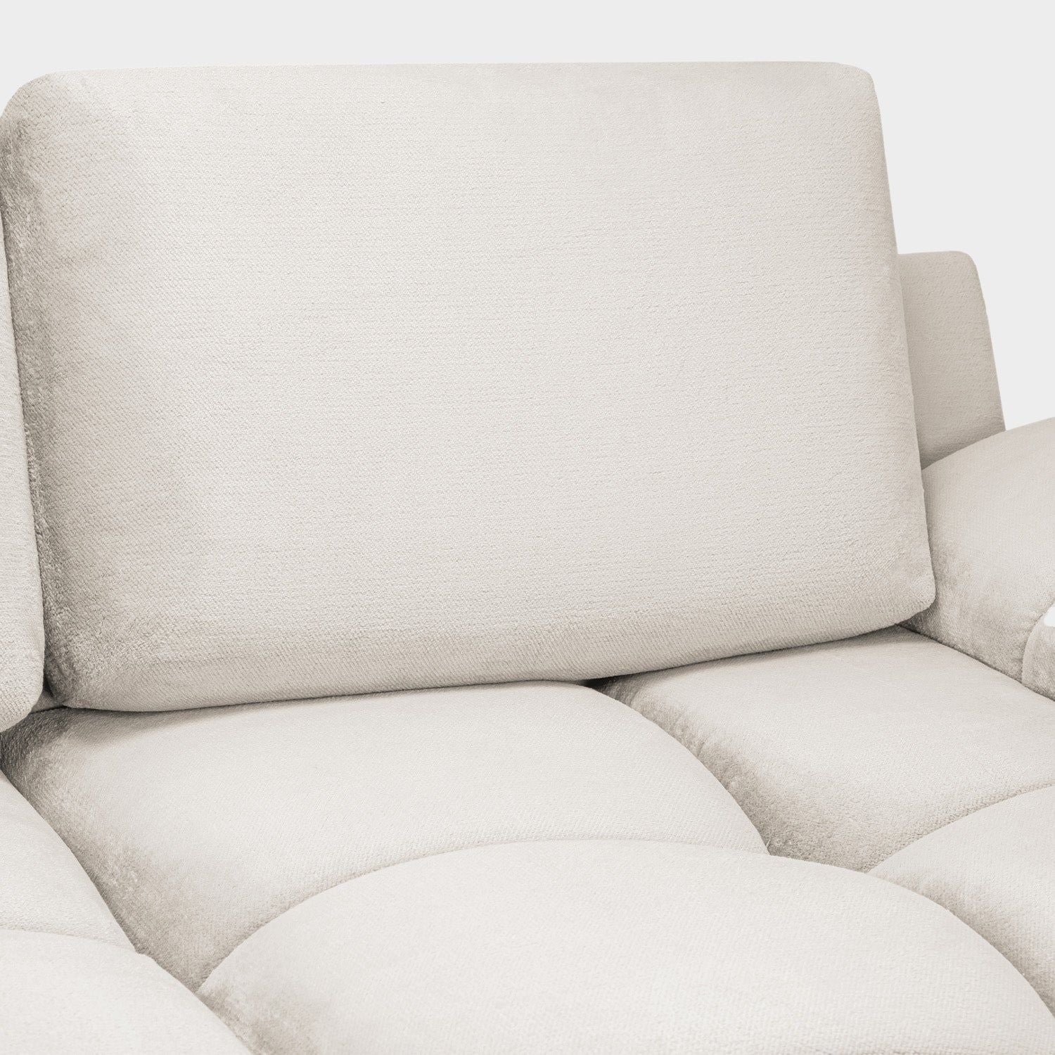 Cream Chenille Fabric Upholstered U Shape Corner Sofa Bed - Image 6