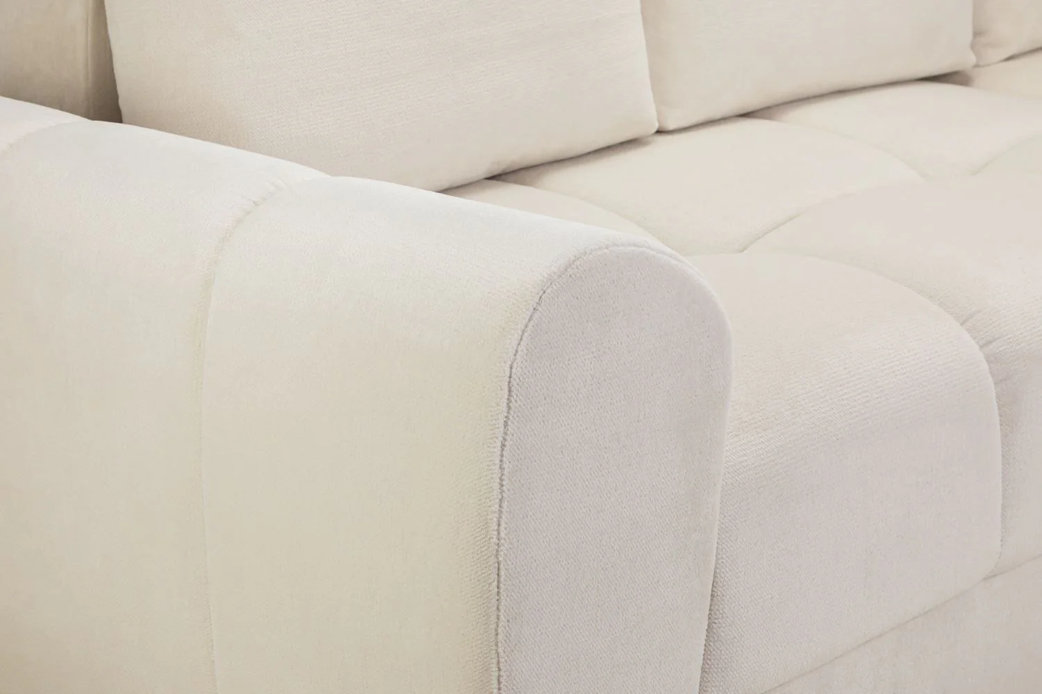 Cream Fabric Large Convertable Corner Sofabed with Storage - Image 7