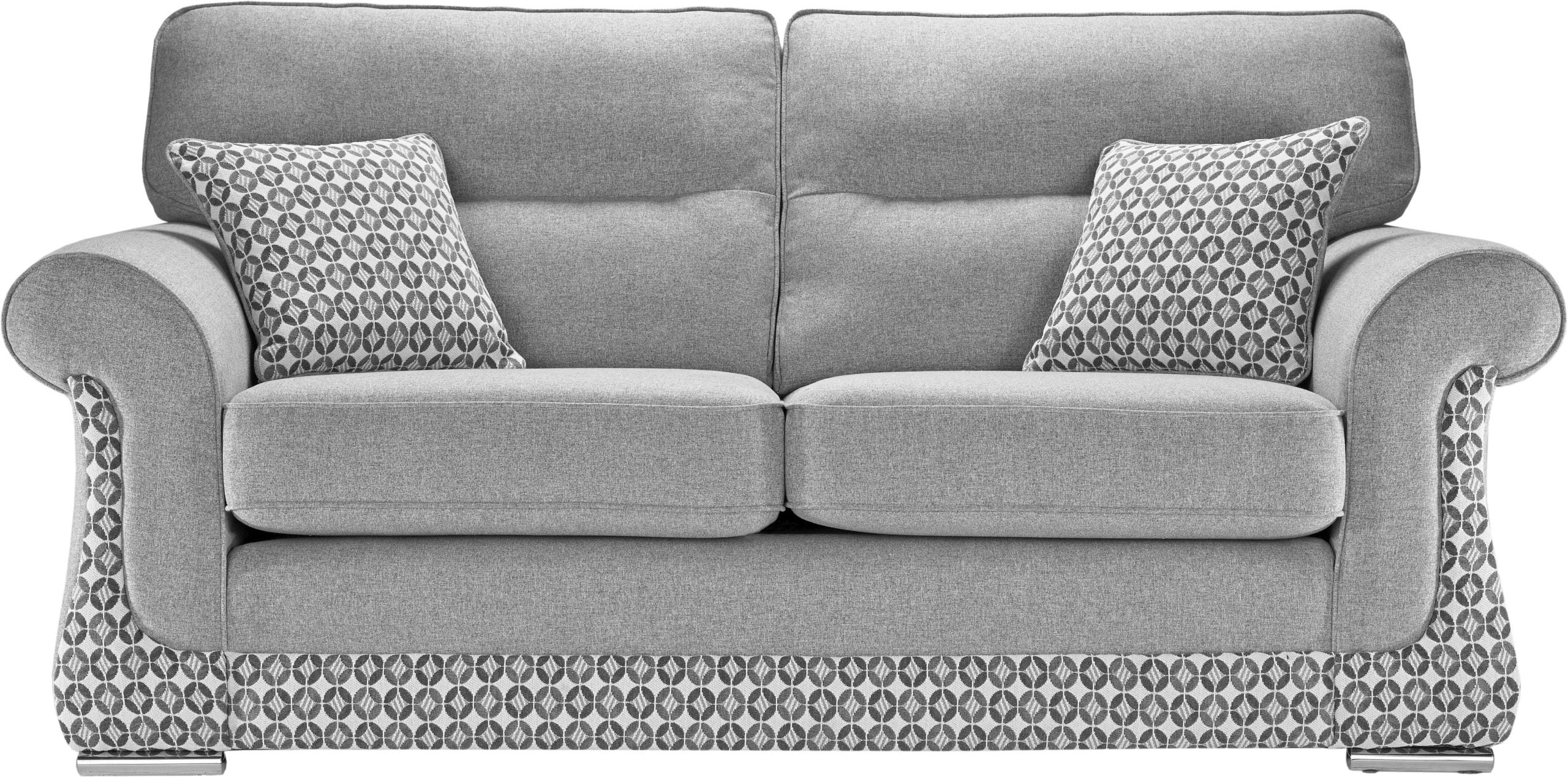 Galaxy Handmade 2 Seater Grey Fabric Sofa For Old People in Elegant Mosaic - Image 4