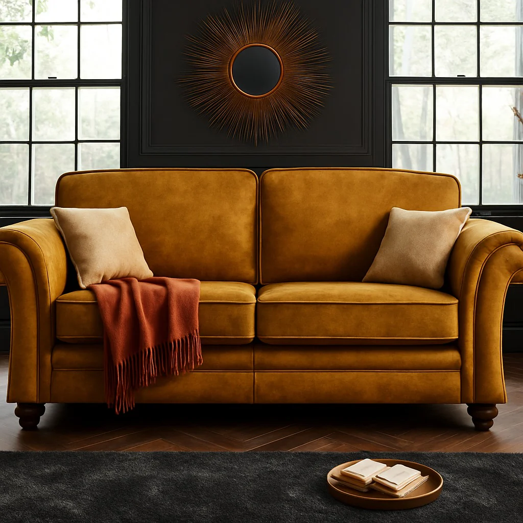 Genoa Handmade Sofas In Milano Emerald Green Fabric With Turned Wooden Legs - Image 17