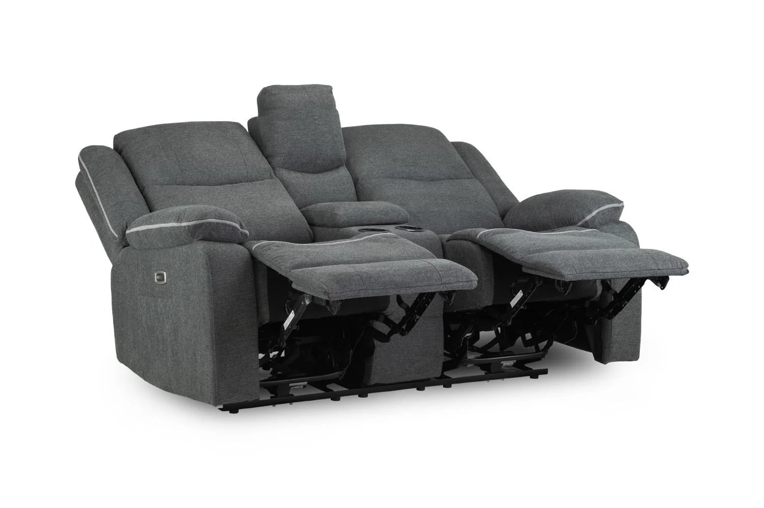 Graphite Fabric 2 Seater Electric Recliner Sofa - Image 7