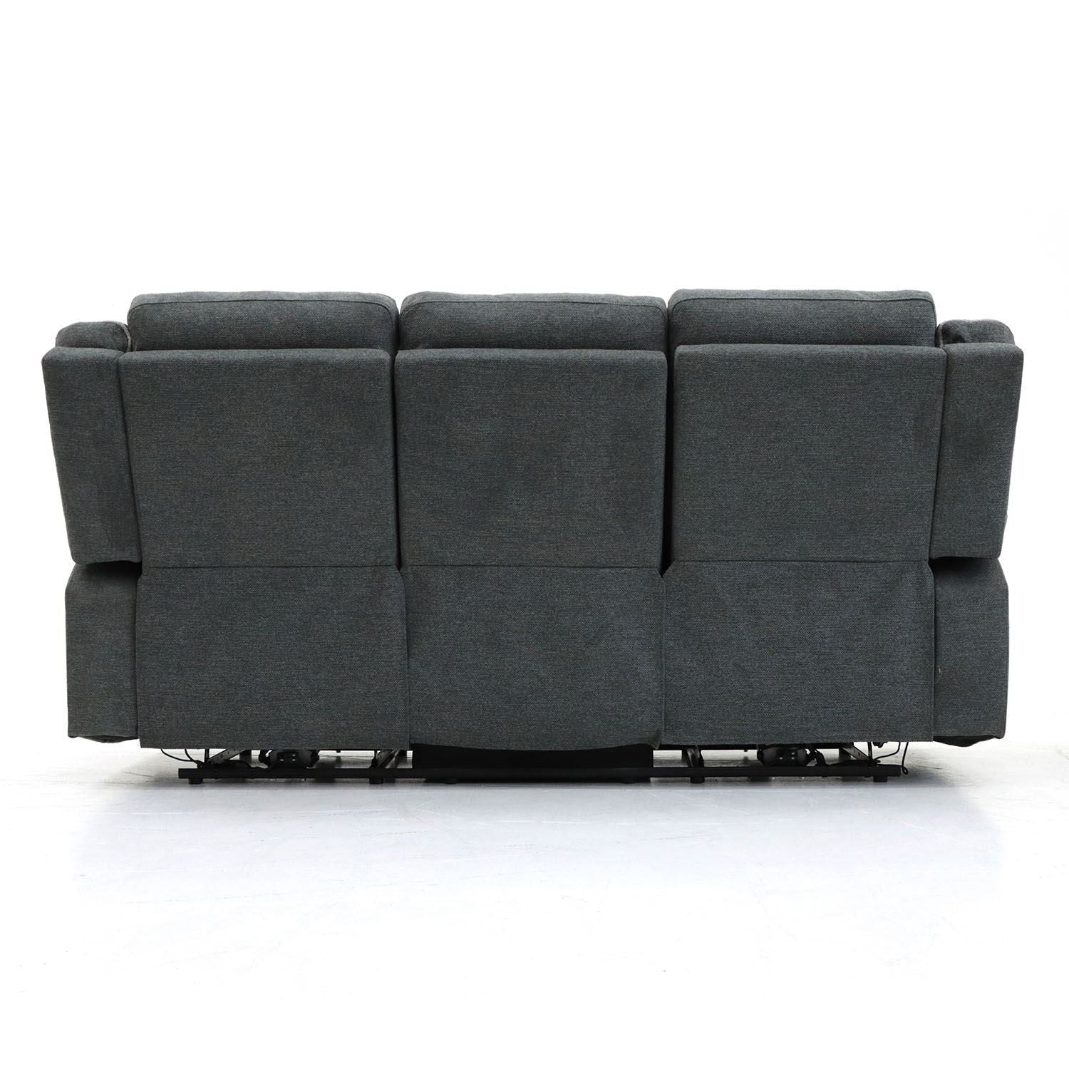 Graphite Fabric 3 Seater Electric Recliner Sofa - Image 2