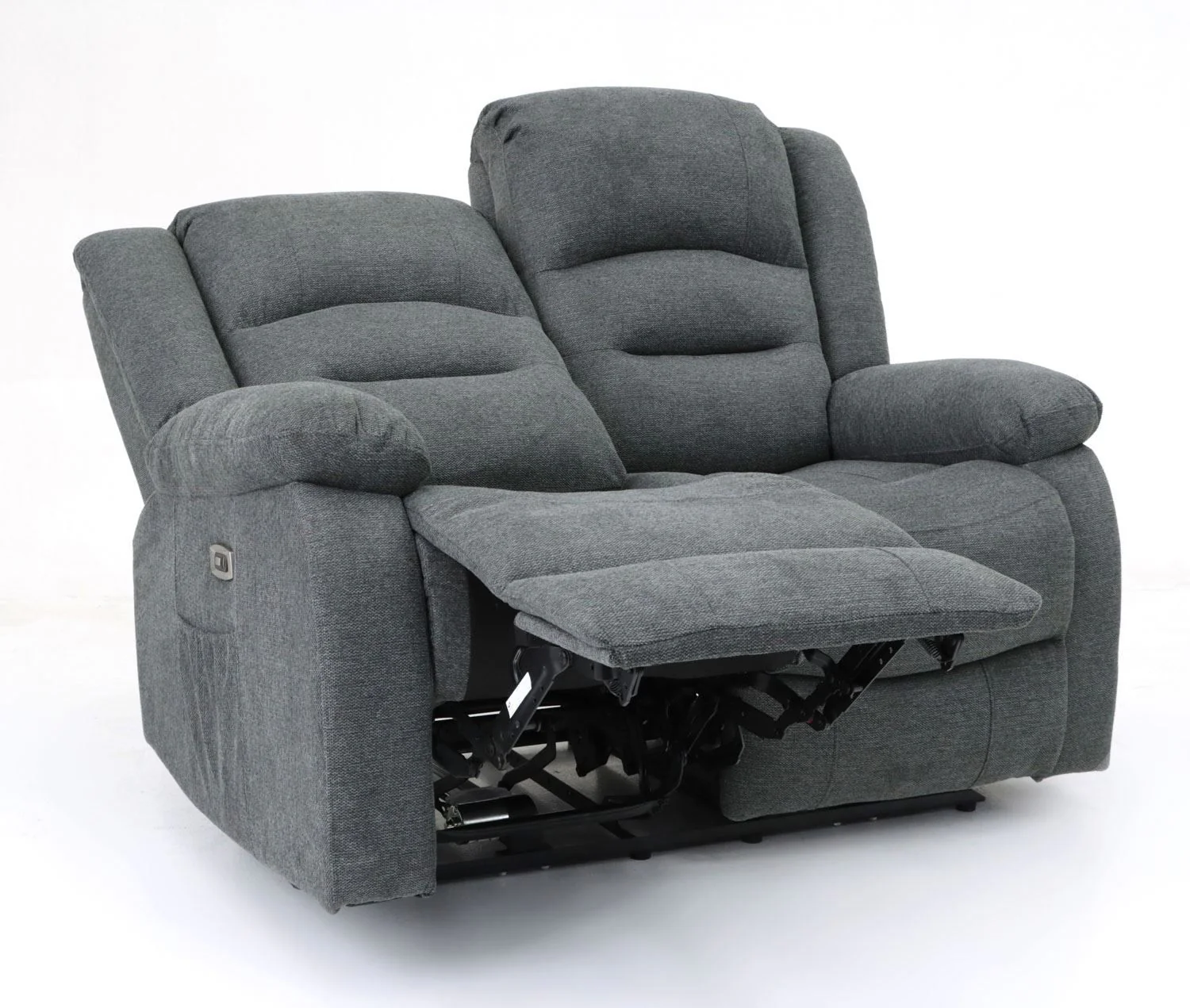 Graphite Leather Effect 2 Seater Electric Recliner with USB - Image 6