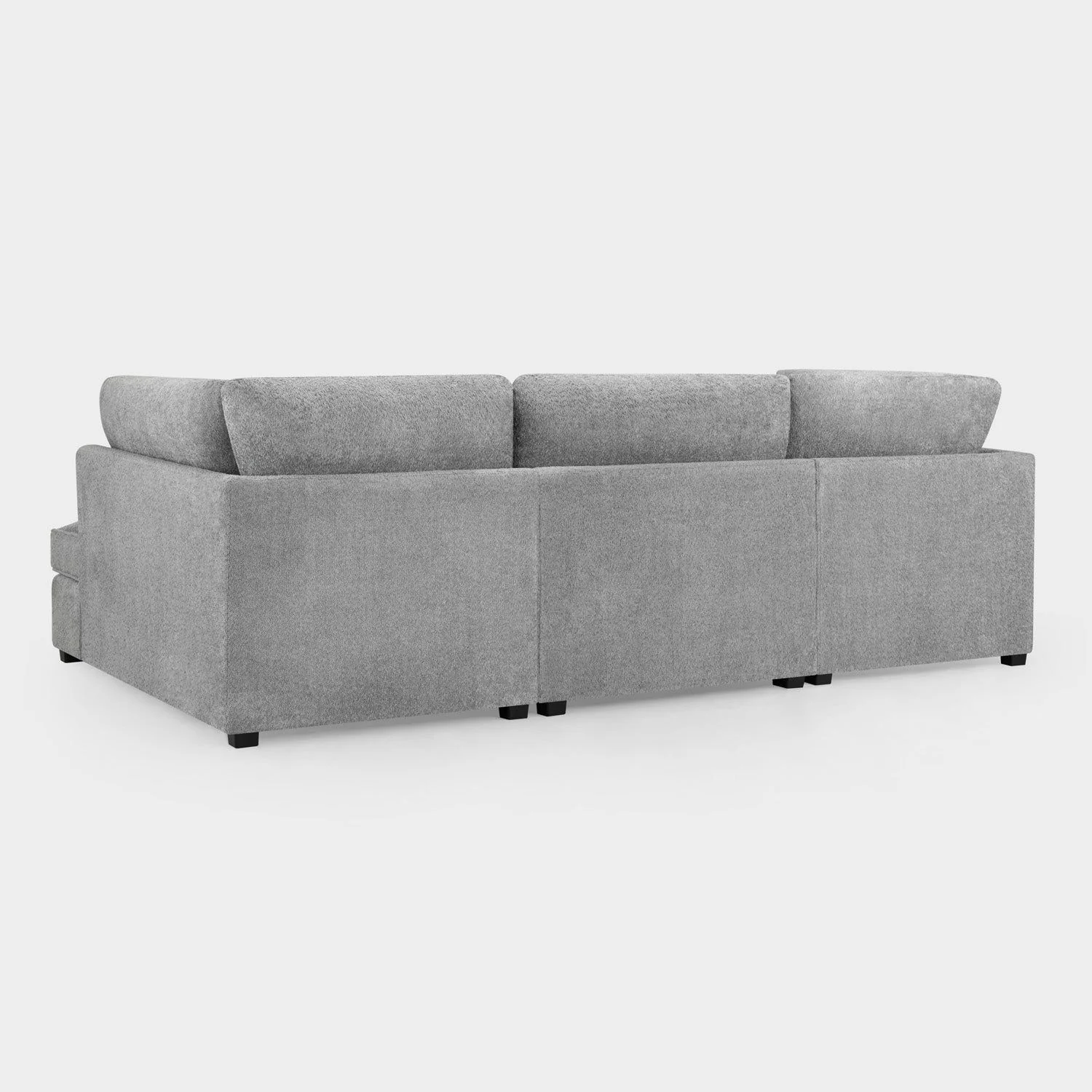 Grey Boucle Fabric U Shape Corner Sofa - Image 3