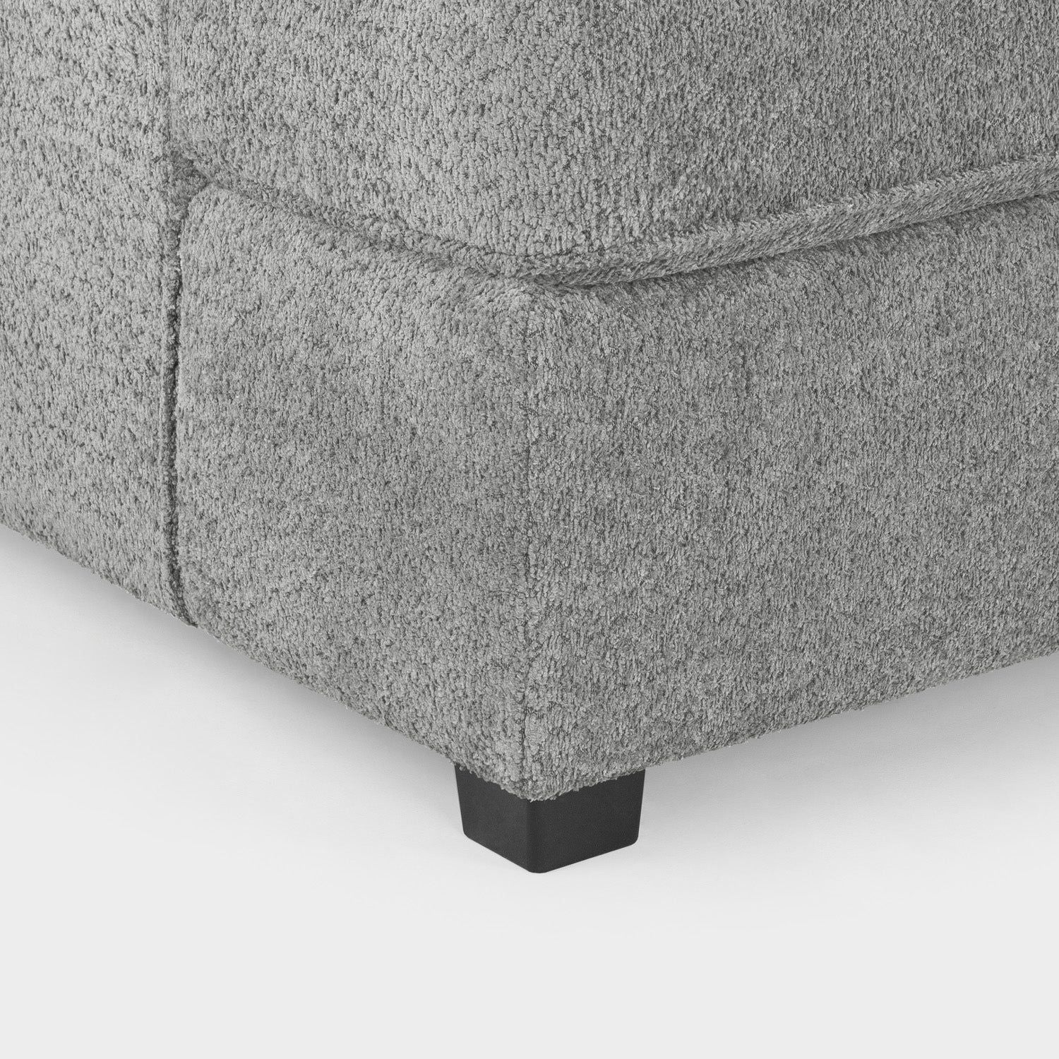 Grey Boucle Fabric U Shape Corner Sofa - Image 6