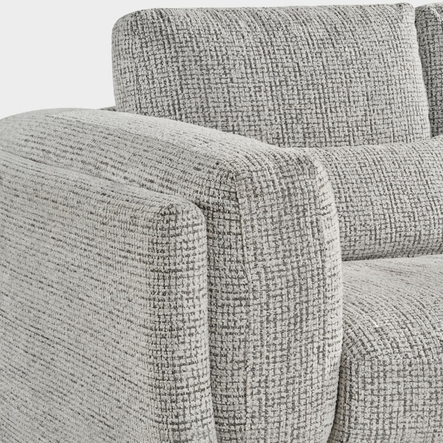 Grey Chenille Fabric 2 Seater Sofa with Chunky Arm Cushions - Image 4
