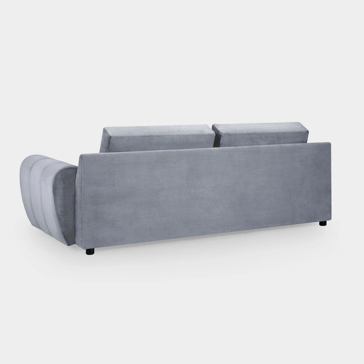 Grey Chenille Fabric 3 Seater Large Convertible Sofabed - Image 3