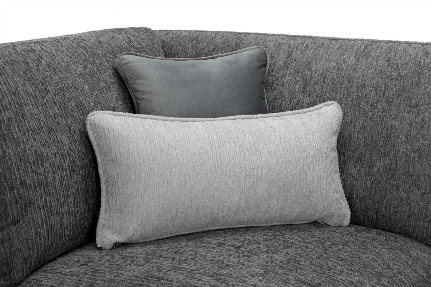 Grey Chenille Fabric Large Corner Sofa - Image 6