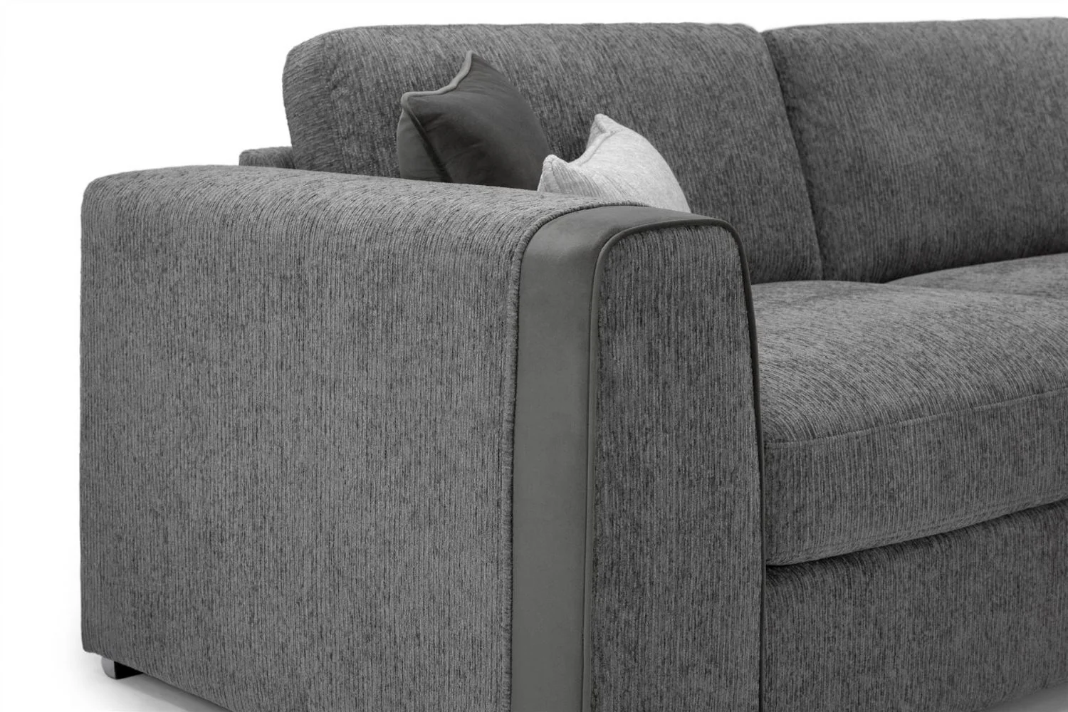 Grey Chenille Fabric Upholstered 2 Seater Sofa - Image 5