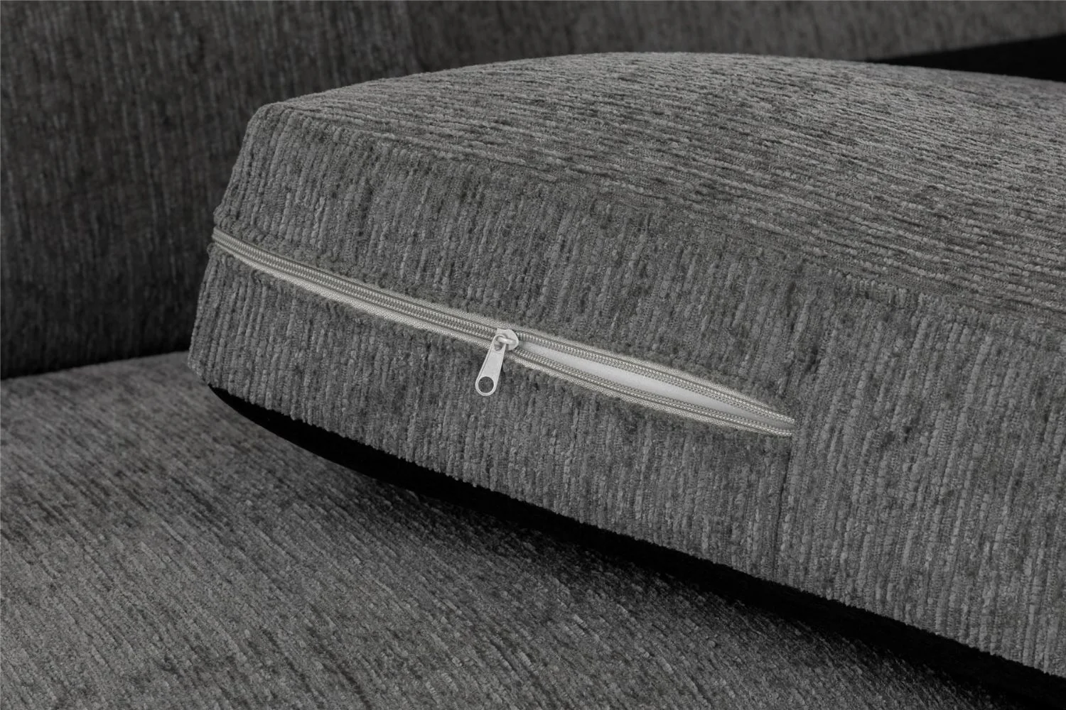 Grey Chenille Fabric Upholstered 2 Seater Sofa - Image 7