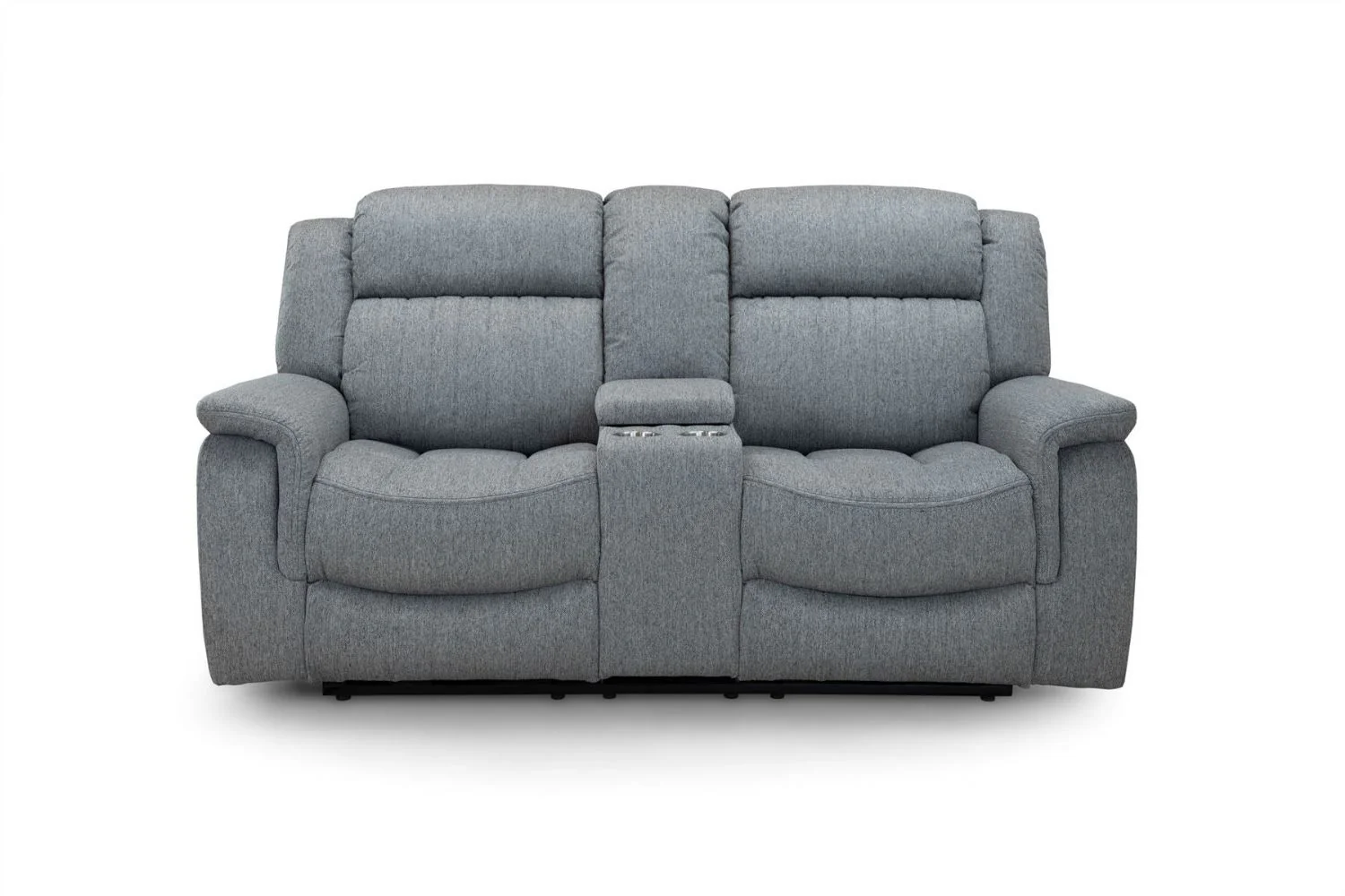 Grey Fabric 2 Seater Electric Recliner Sofa Pillow Top Arm - Image 3