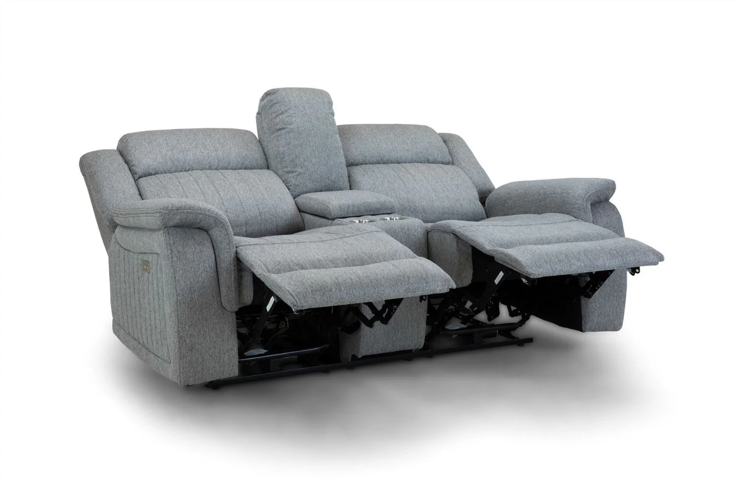 Grey Fabric 2 Seater Electric Recliner Sofa Pillow Top Arm - Image 8