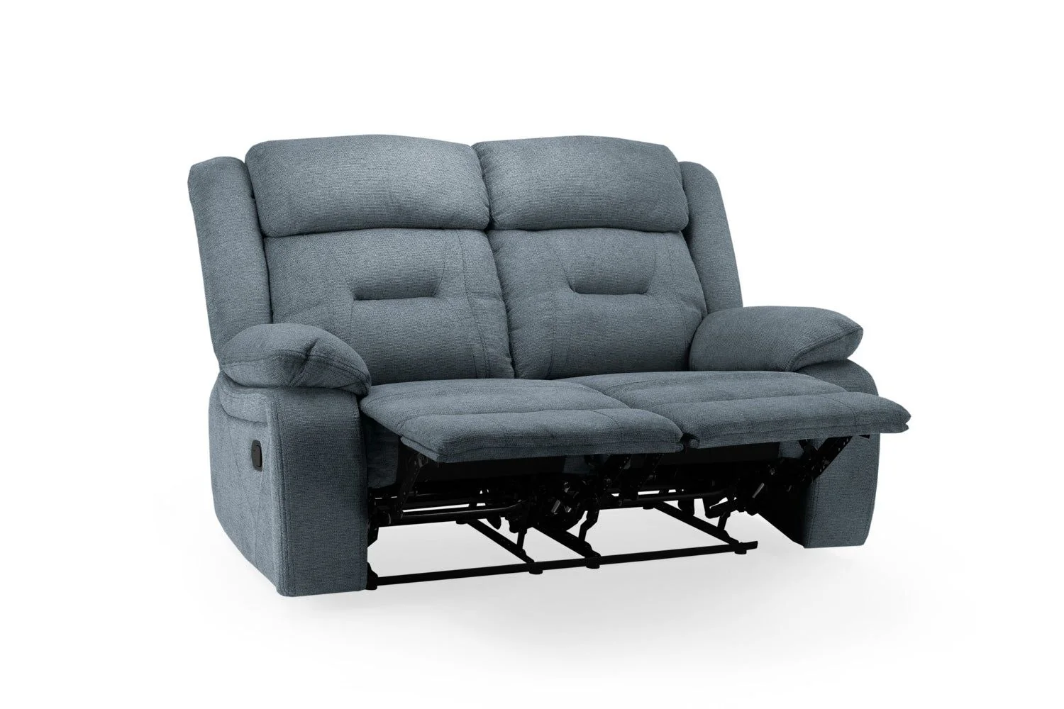 Grey Fabric 2 Seater Manual Recliner Sofa - Image 3