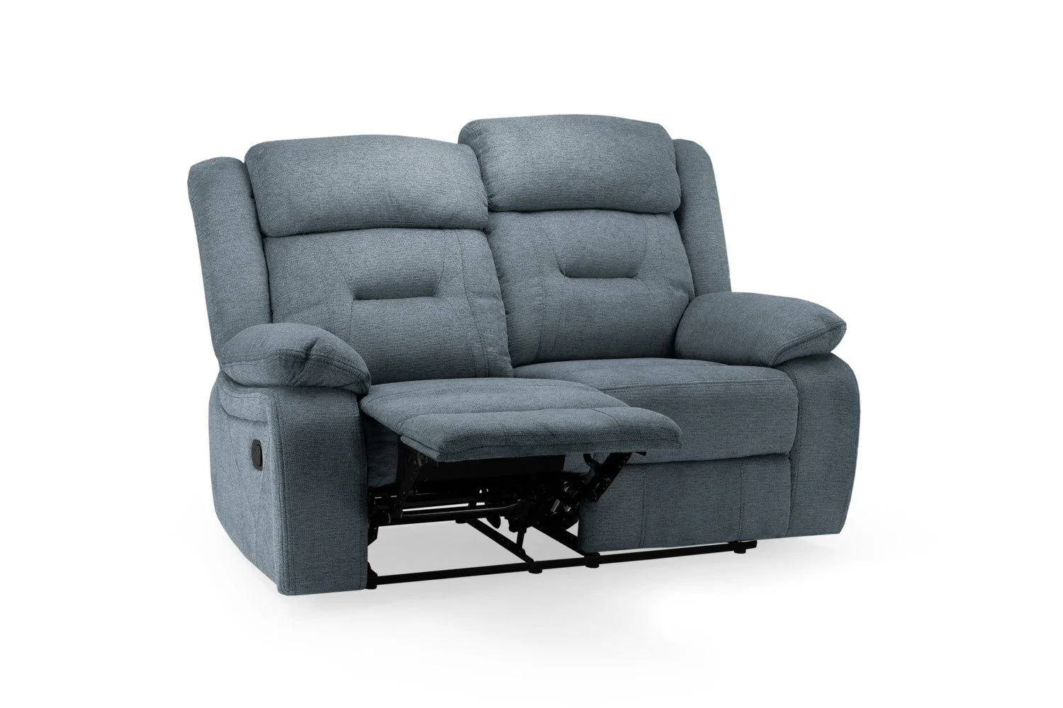 Grey Fabric 2 Seater Manual Recliner Sofa - Image 4