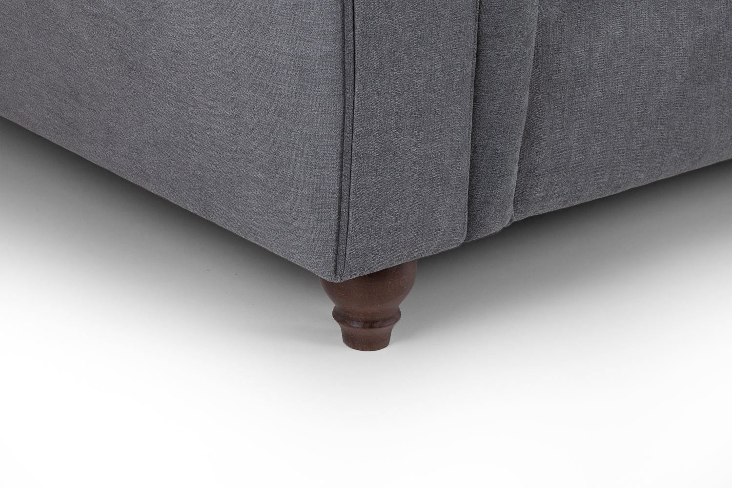 Grey Fabric 4 Seater Fullback Sofa Buttoned Tufted Arms - Image 5