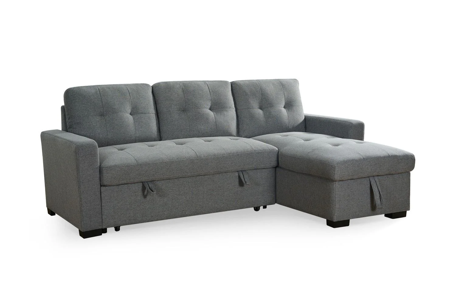 Grey Fabric Corner Sofabed with Removable Cushions - Image 8