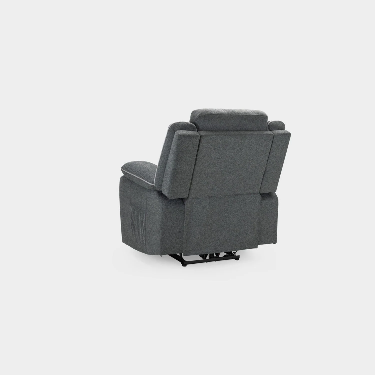Grey Fabric Electric Recliner Armchair with Cup Holder - Image 3