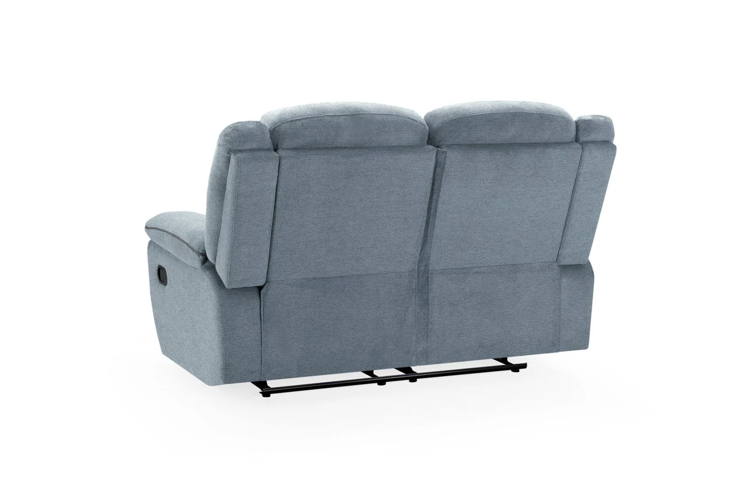 Grey Fabric Quilted Back Manual 2 Seater Recliner Sofa - Image 5