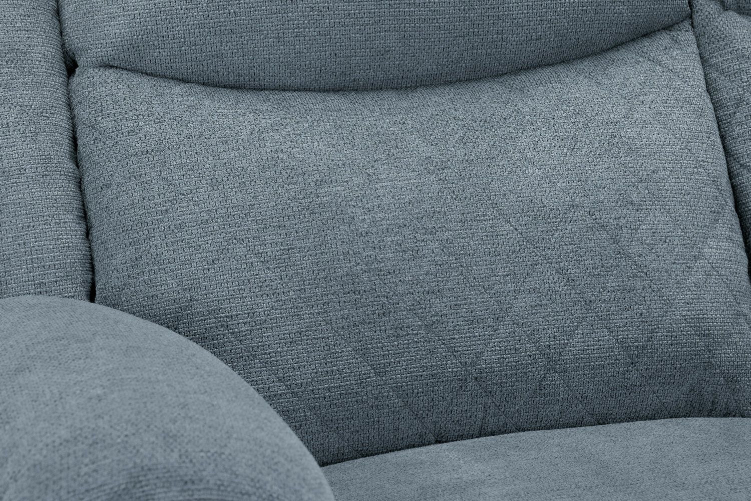 Grey Fabric Quilted Back Manual Recliner Armchair - Image 5