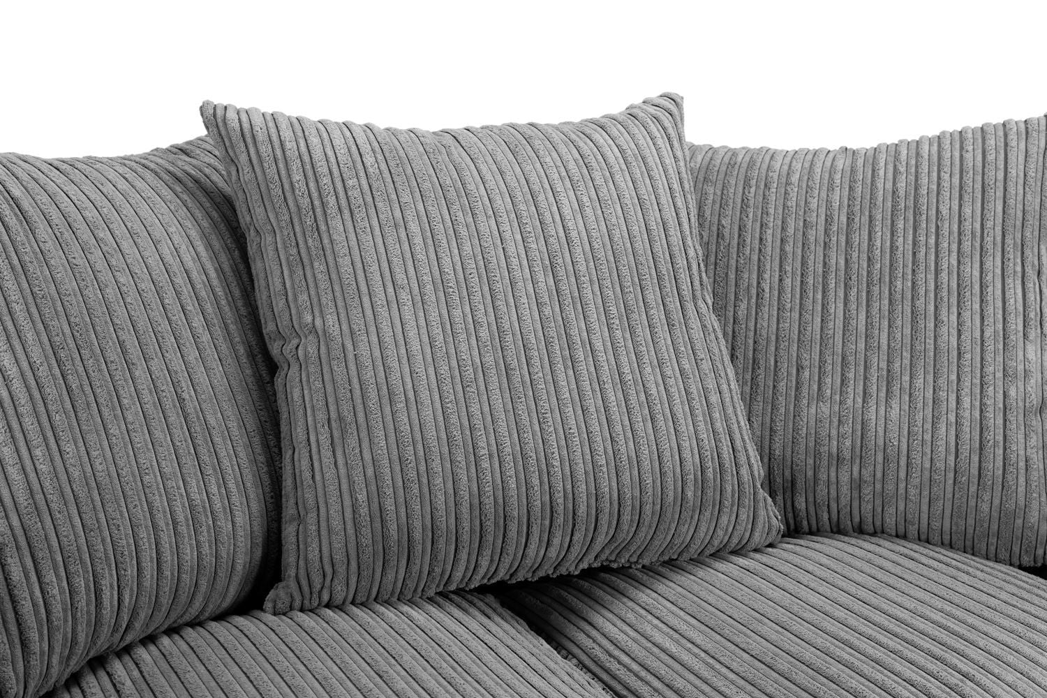 Grey Fabric Scatter Back 3 Seater Sofa - Image 6