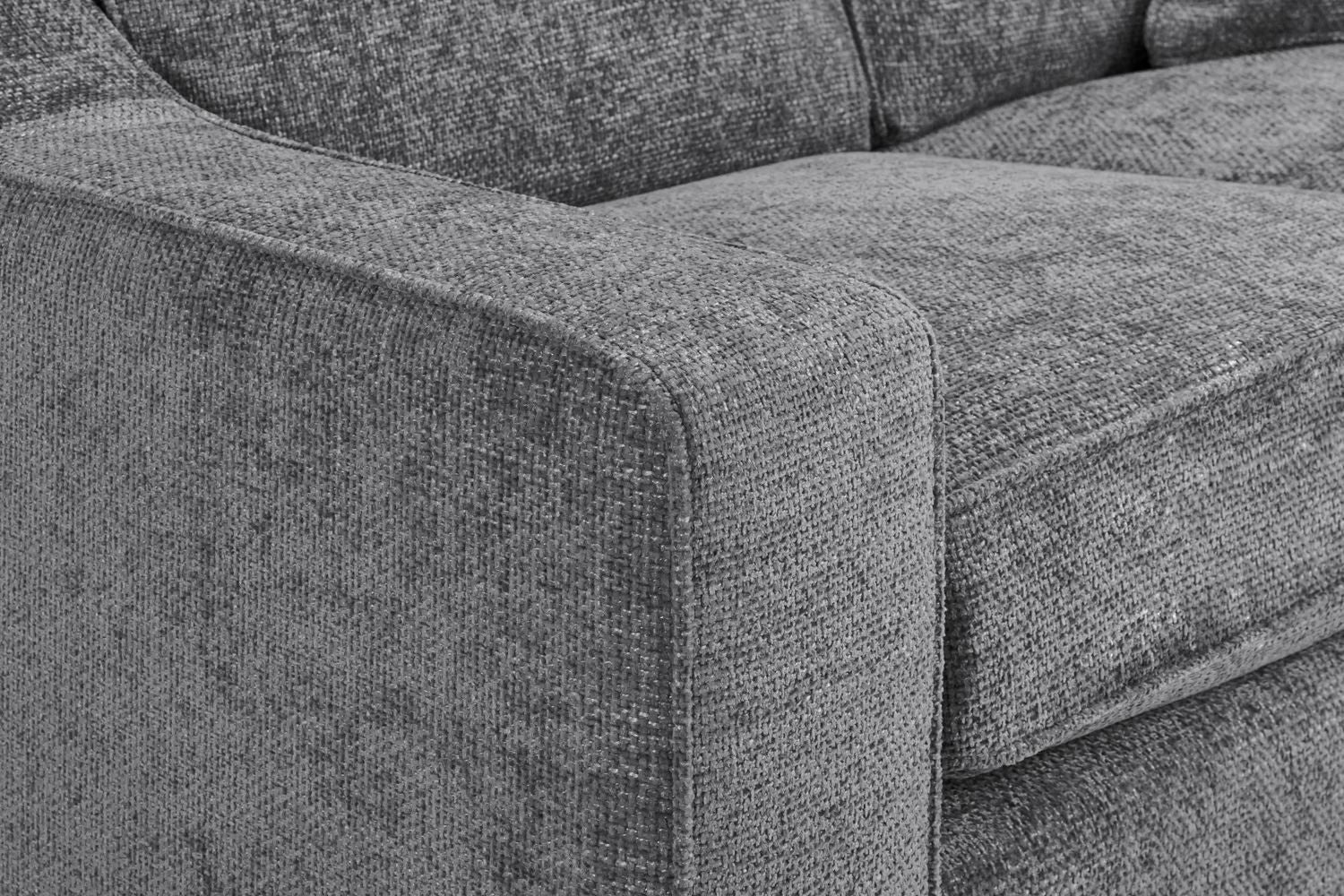 Grey Fabric Standard Back 3 Seater Sofa - Image 5