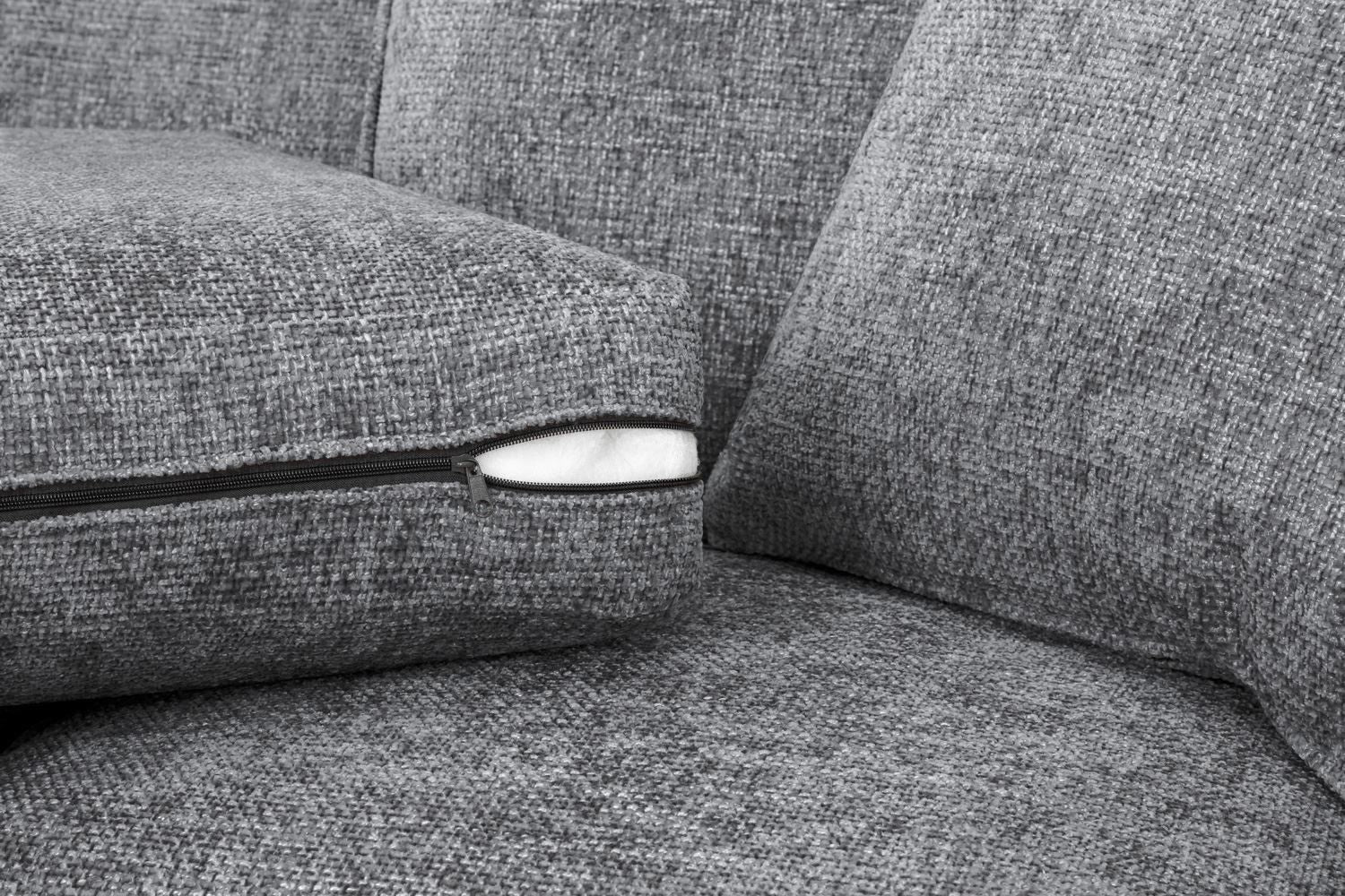 Grey Fabric Standard Back 3 Seater Sofa - Image 7