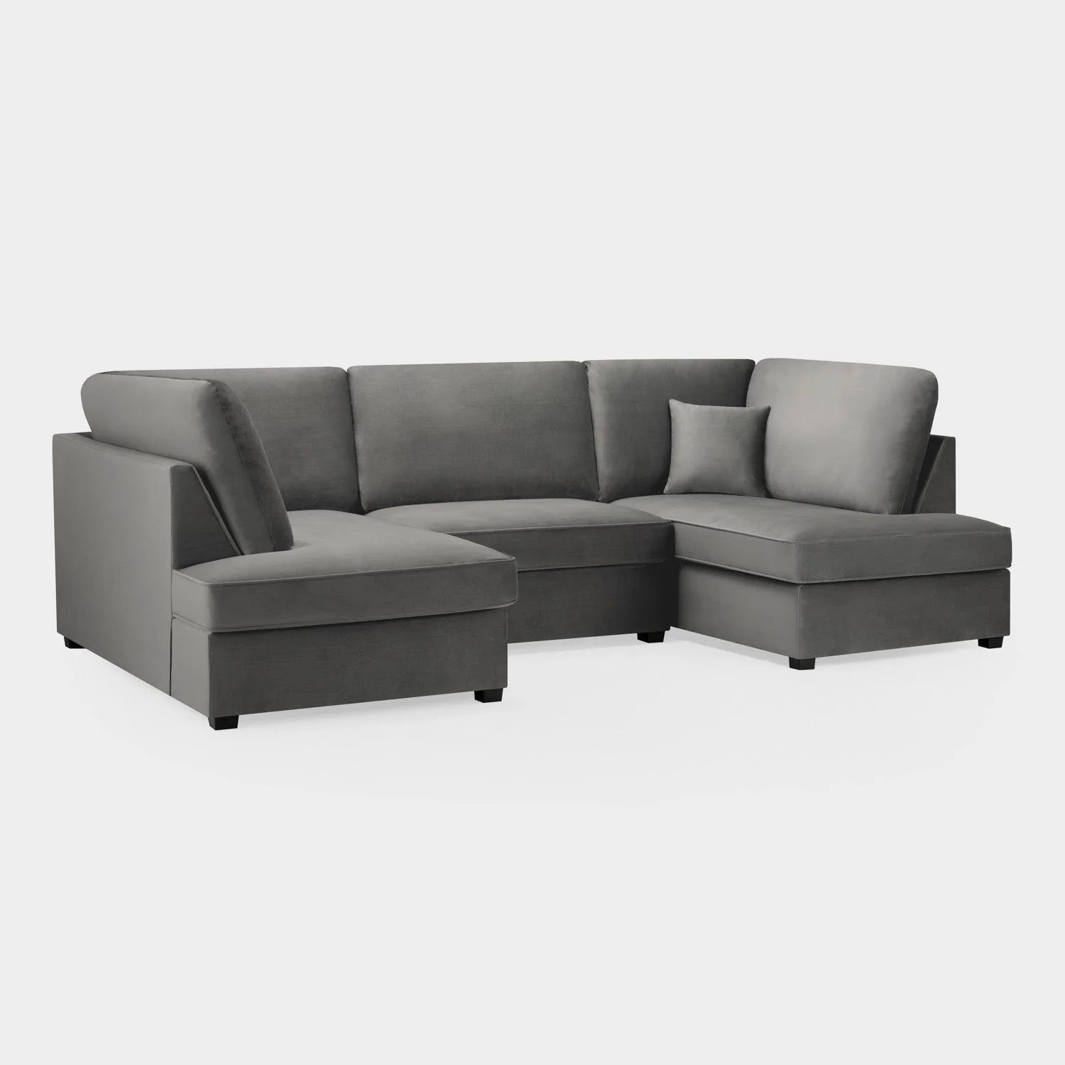 Grey Fabric U Shaped Fullback Corner Group Sofa - Image 5